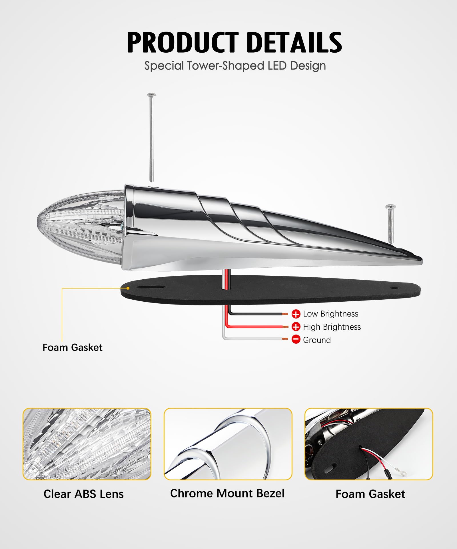Partsam side profile mounted on truck roof demonstrating sleek fit and enhanced markings