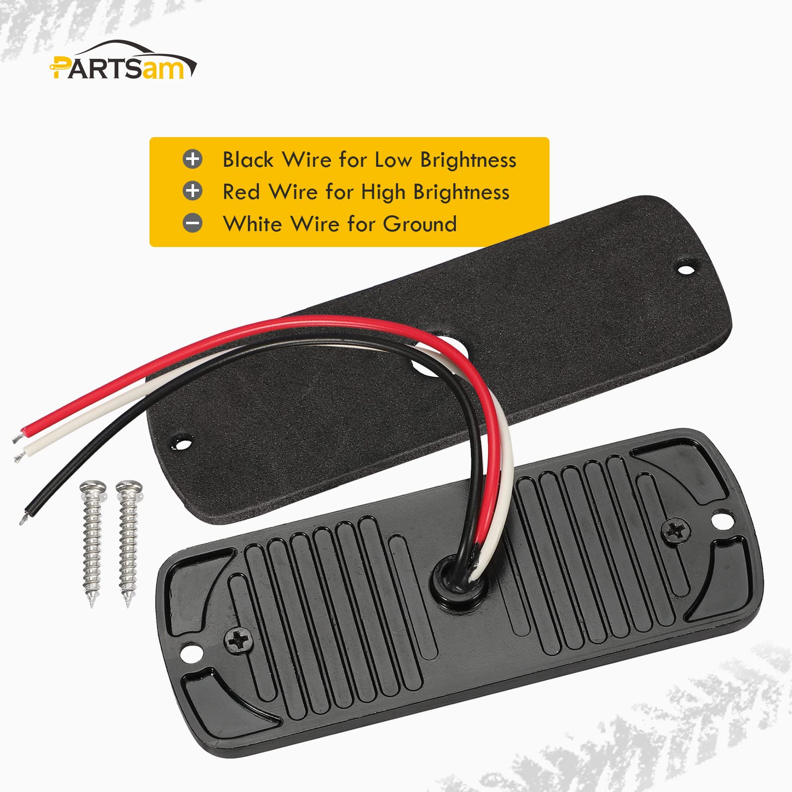 Partsam size comparison next to ruler showing compact 4.4-inch footprint for fitment