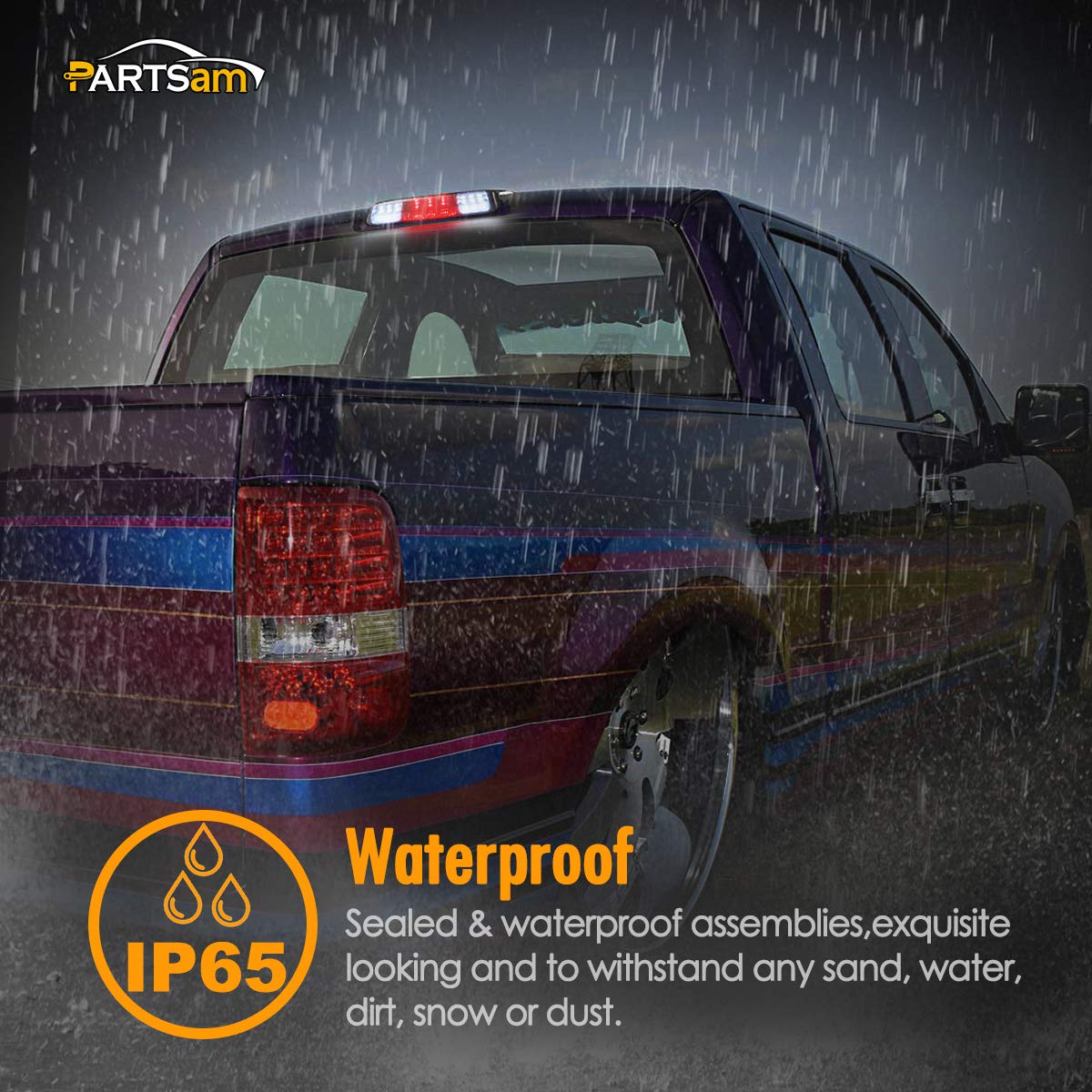 Partsam installed on Ford F-150 cab roof for better brake visibility and OEM fit