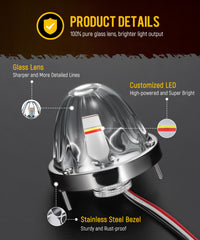 Partsam stainless-steel bezel detail resists corrosion and extends component life