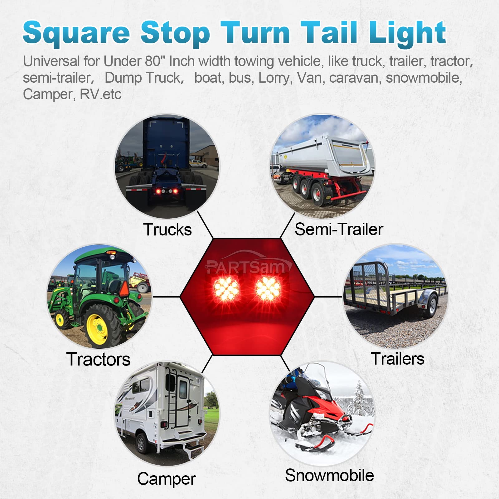 Partsam towing lifestyle night scene showing improved nighttime safety and visibility