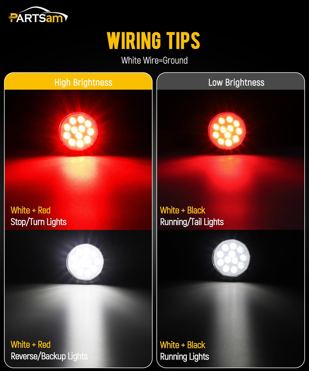 Partsam close-up white reverse light demonstrates bright backup illumination