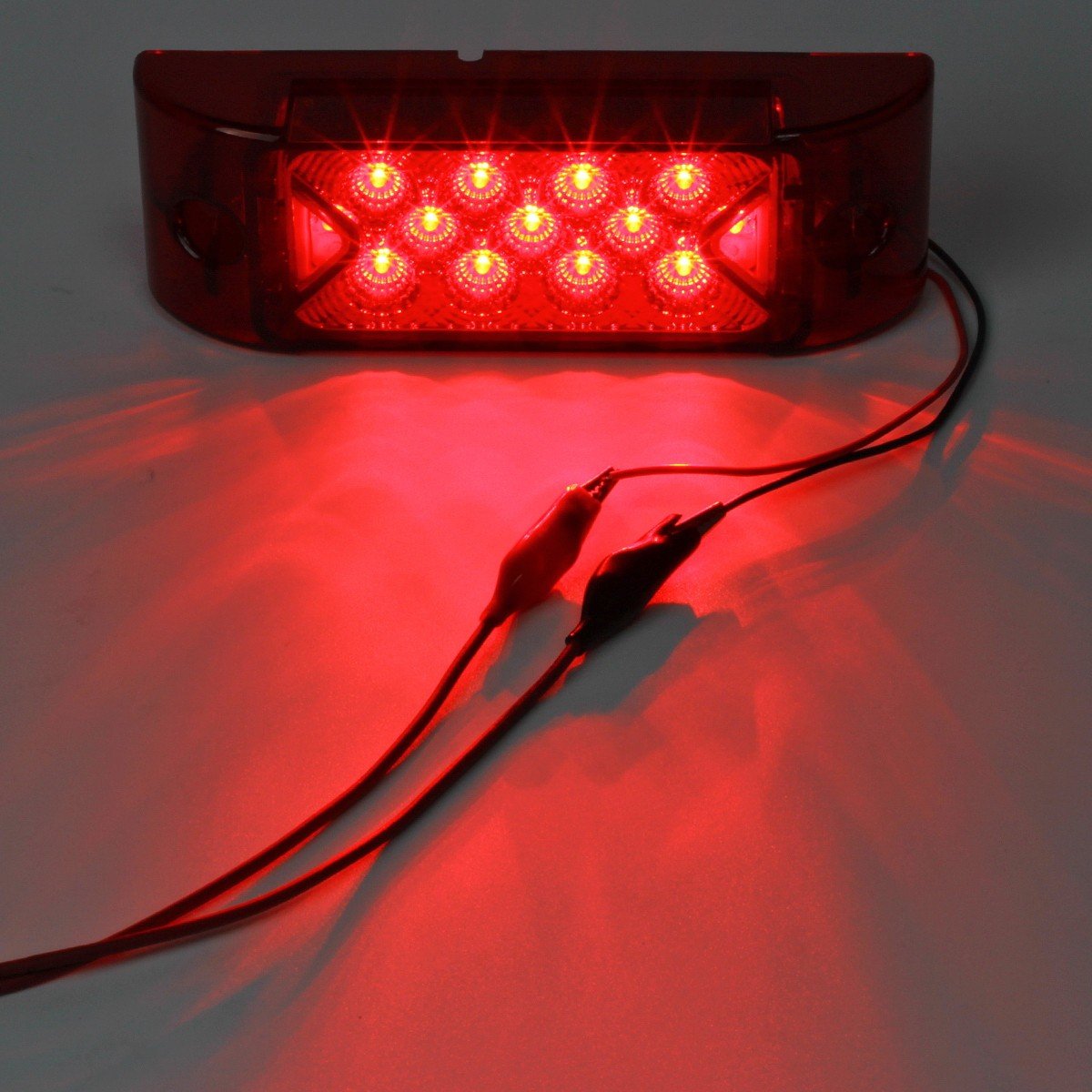 Partsam backside with red and black leads ready for hardwired 12V installation