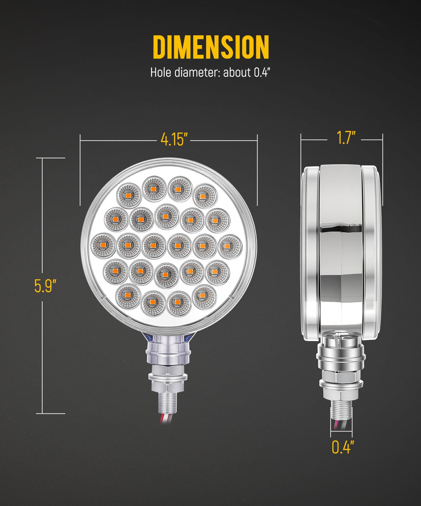 Partsam wiring and stud mount detail for easy three-wire installation