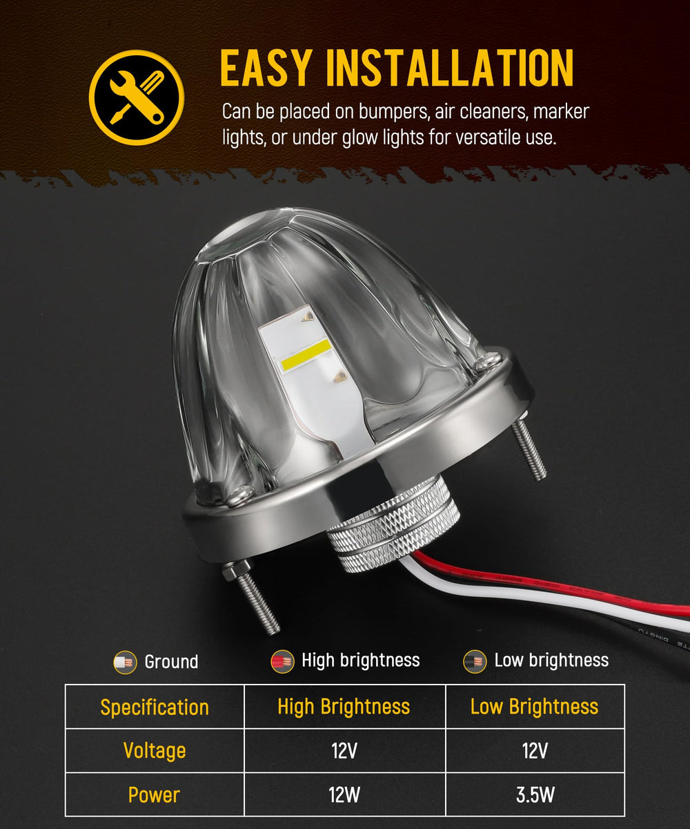 Partsam wiring backside three-wire connector enables easy hardwired installation
