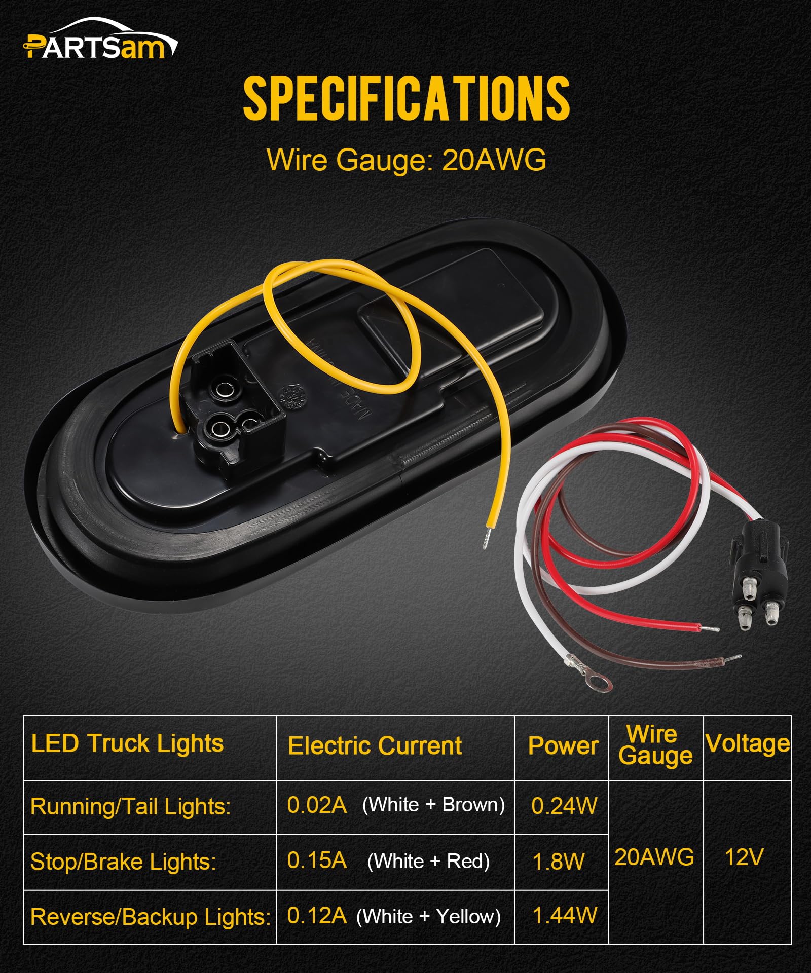Partsam wiring harness with four-color wires showing easy identification for quick installation