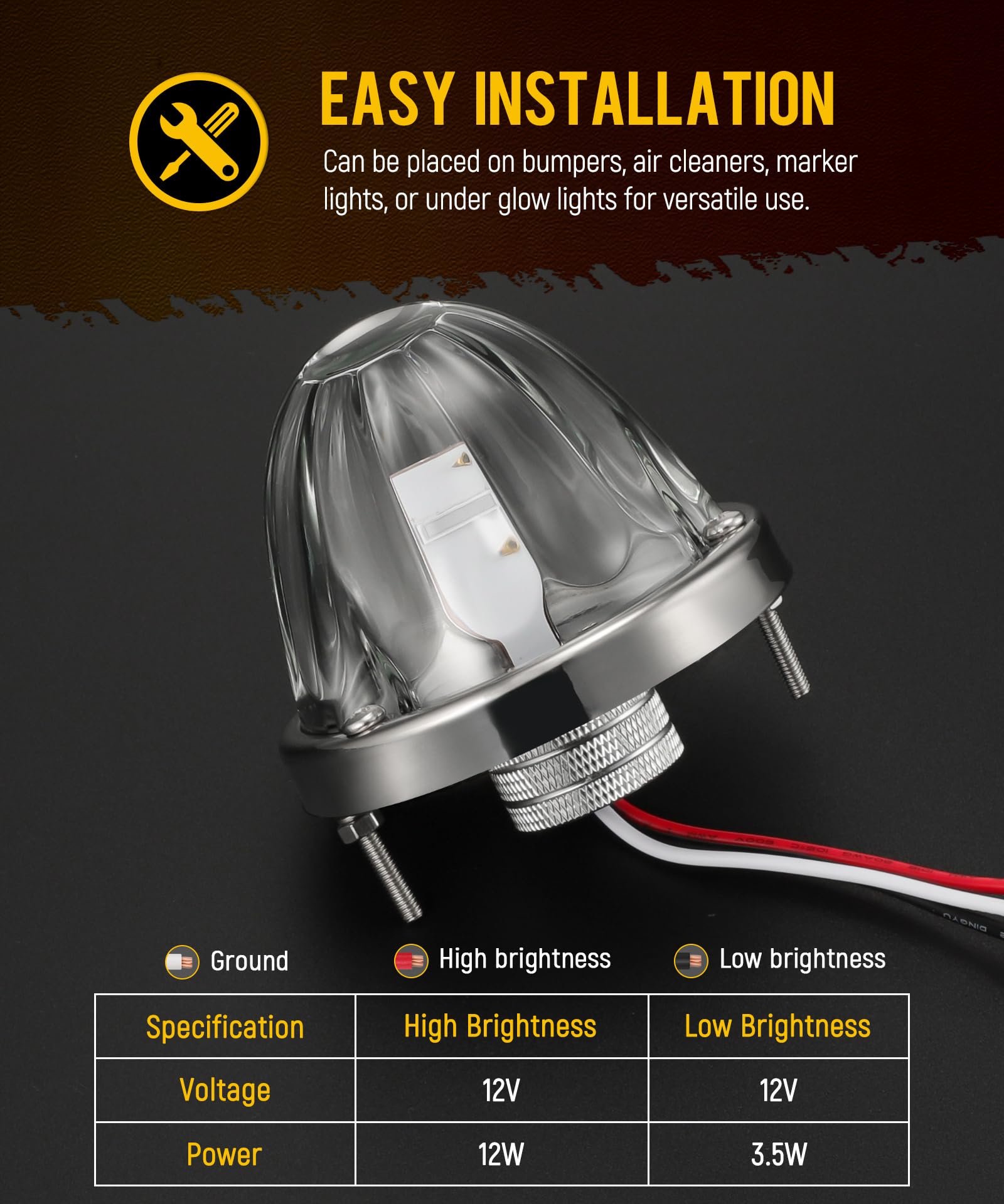Partsam wiring harness three-wire connection for simple installation