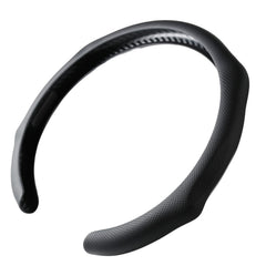 PartsTo front view of steering wheel cover showing sporty black finish and snug fit benefit