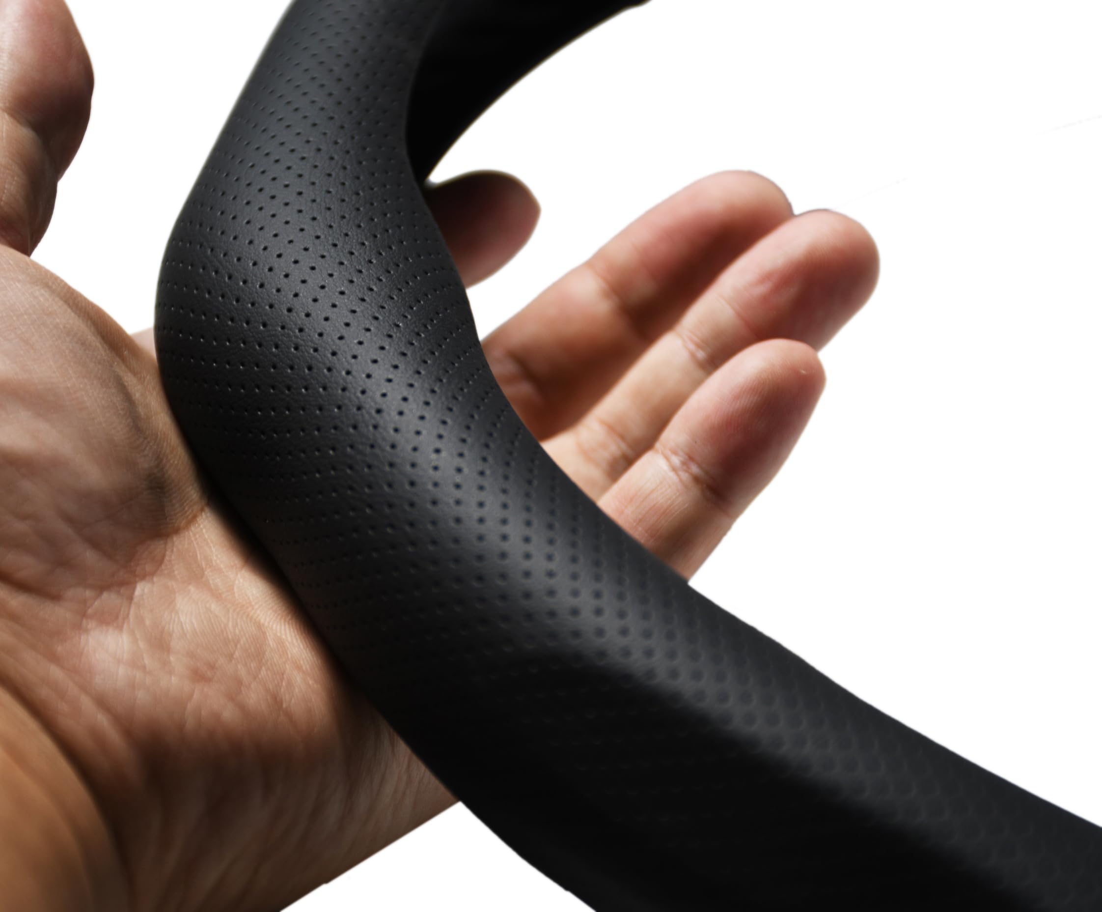 PartsTo steering wheel cover beside a ruler showing 14.5–15 inch size compatibility