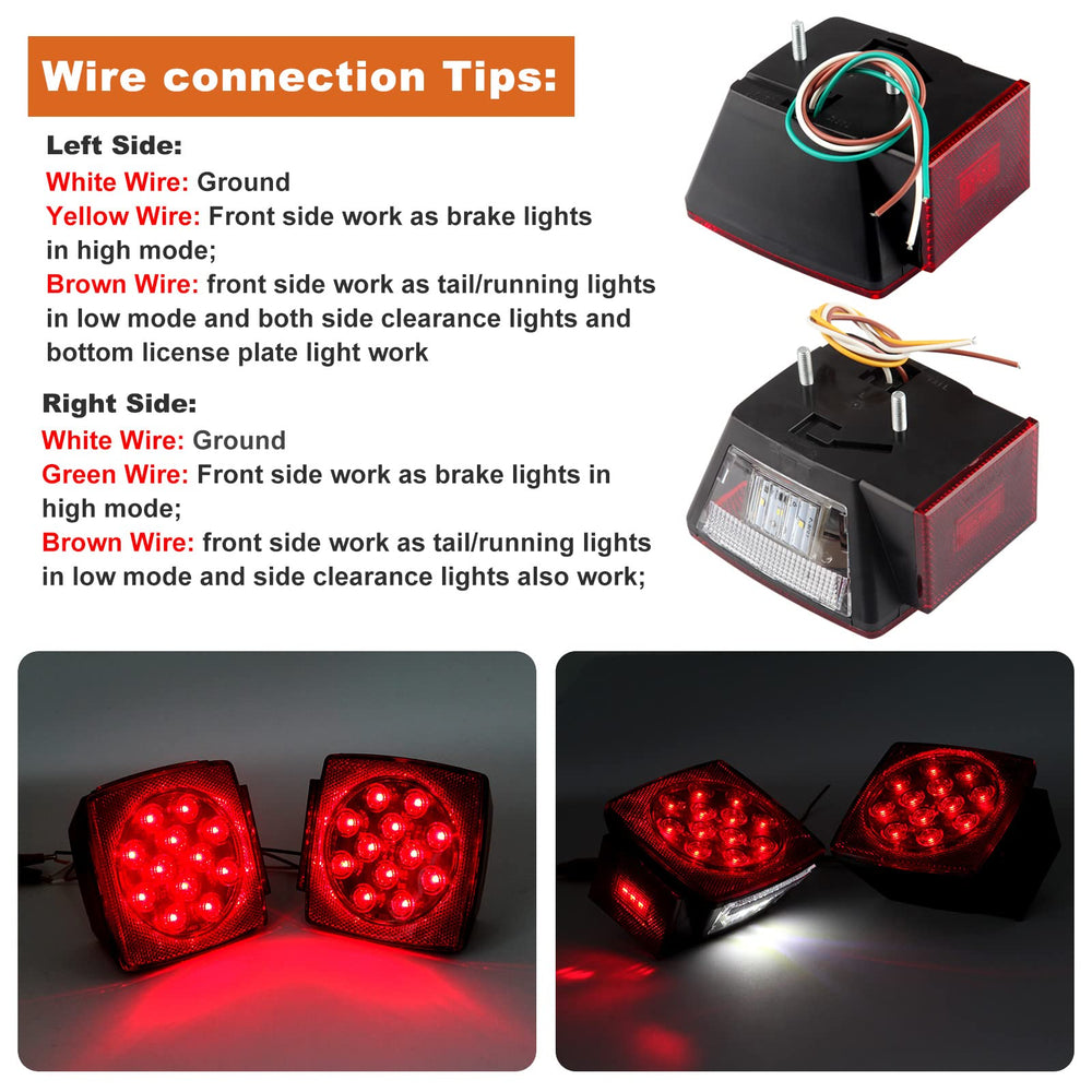Partswcgg 15.5 inch brake bar top view highlighting bright LED stop and turn signals