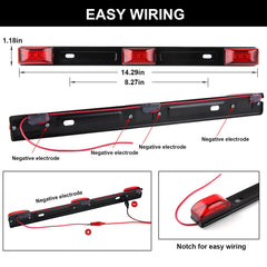 Partswcgg 15-inch third brake light bar detail improving rear warning