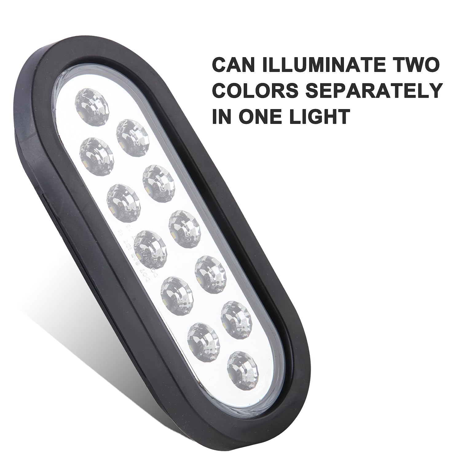 Partswcgg close-up of LED lens and sealing, highlighting durable waterproof build