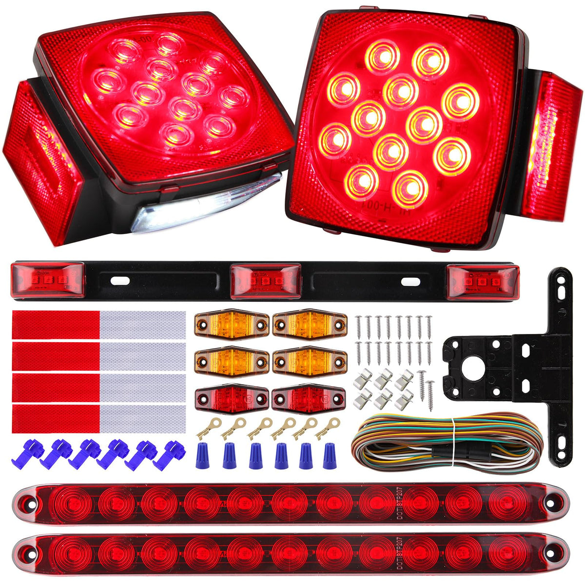 Partswcgg square tail lights front view showing clear signaling