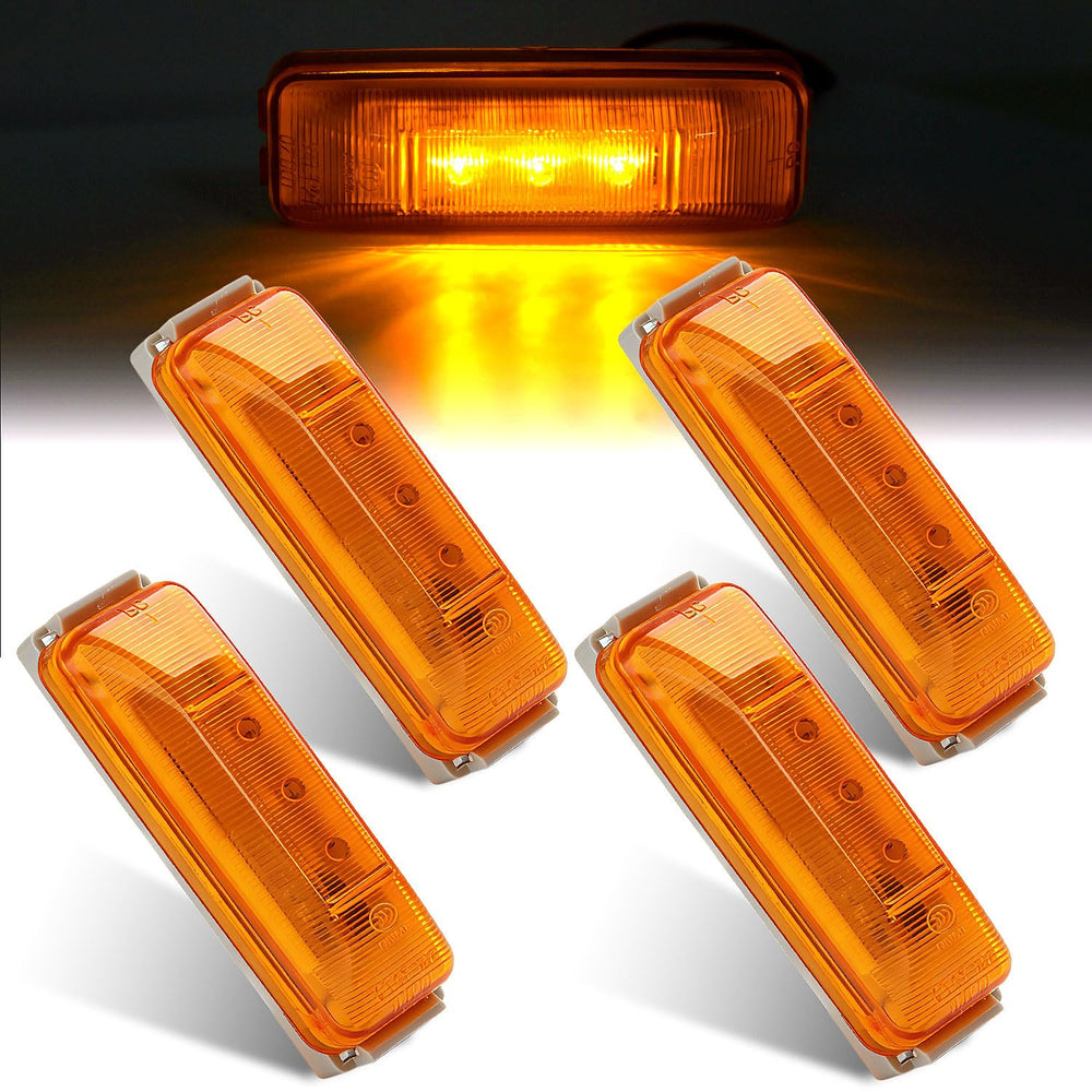 Partswcgg front view amber marker light showing compact profile and visibility benefit
