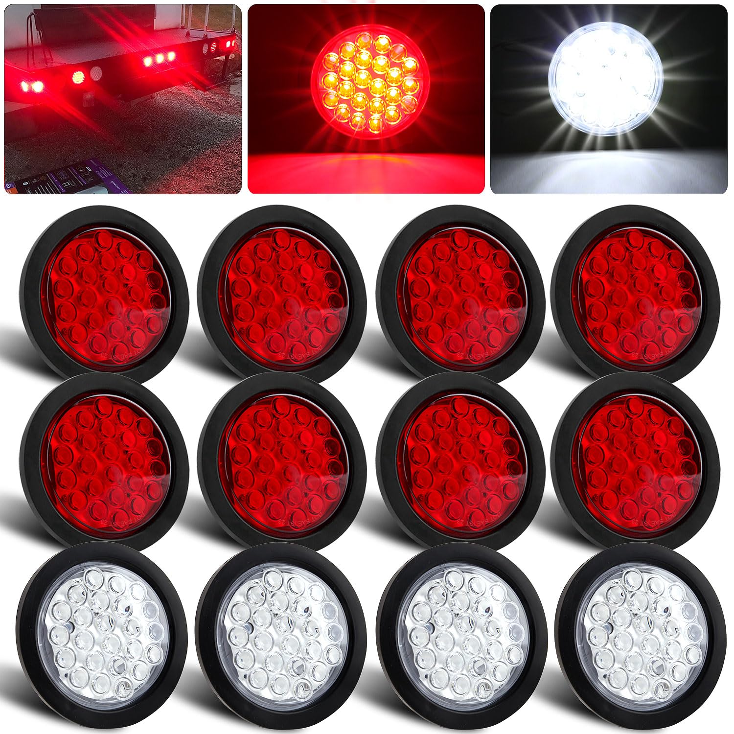 Partswcgg front view red tail light shows bright LEDs and clear signaling benefit