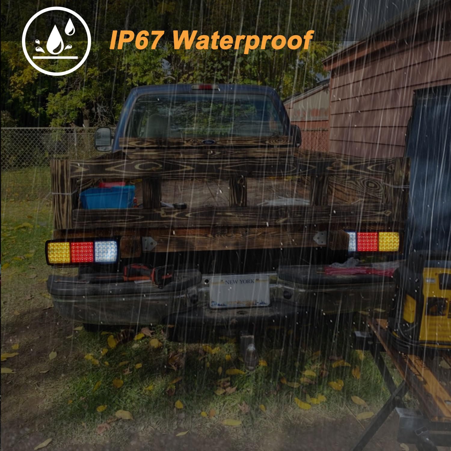 Partswcgg tail light on boat trailer at dusk improving rear visibility and safety