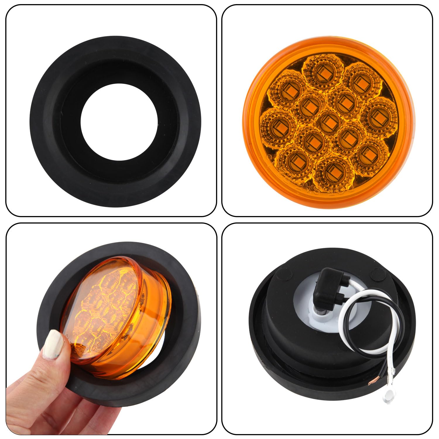 Partswcgg marker light next to ruler showing outer 3.5 inch diameter and compact footprint