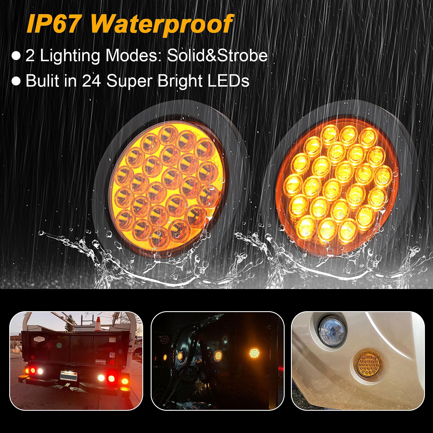 Partswcgg splashed with water illustrating IP67 weather resistance