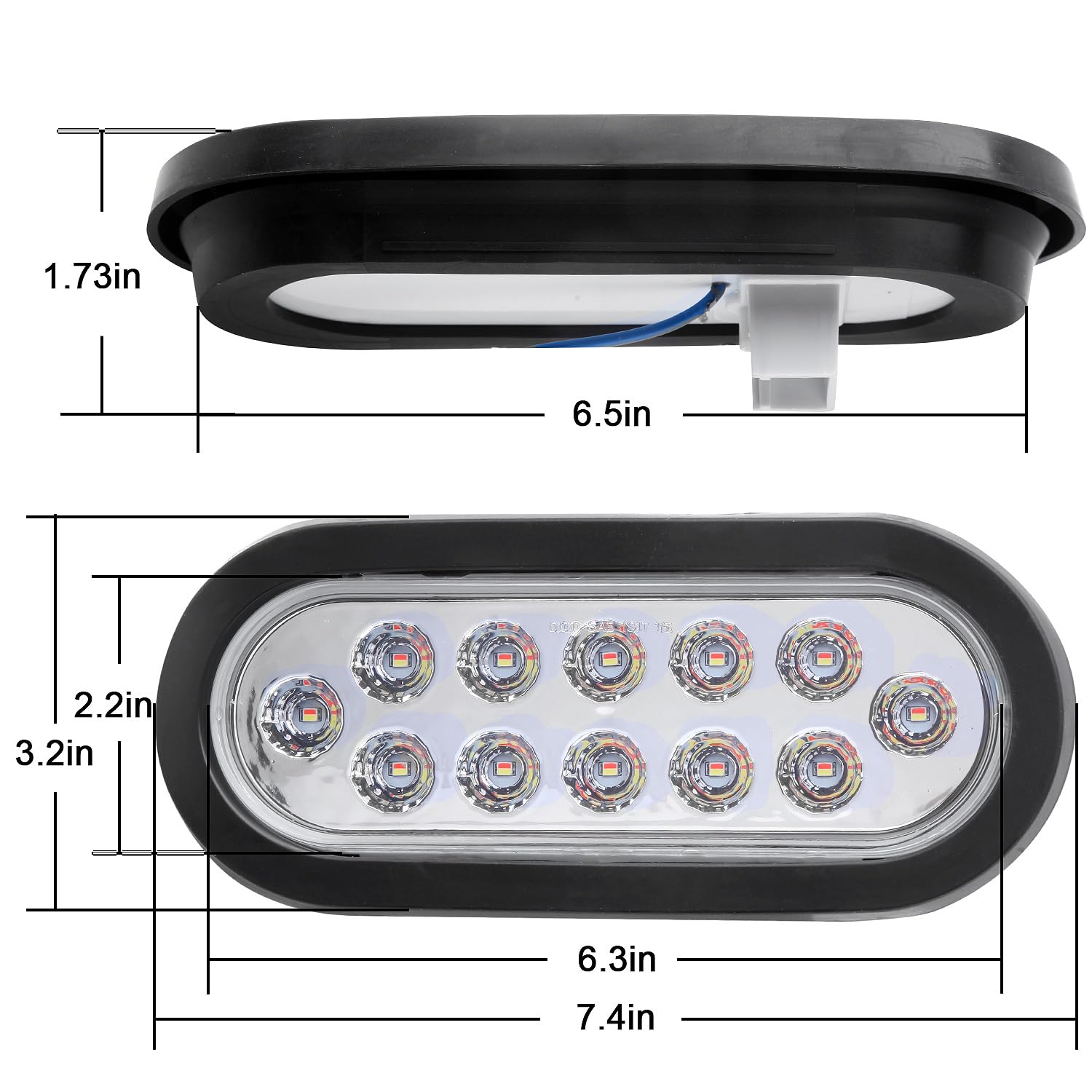 Partswcgg illuminated white reverse LEDs demonstrating clear backing visibility