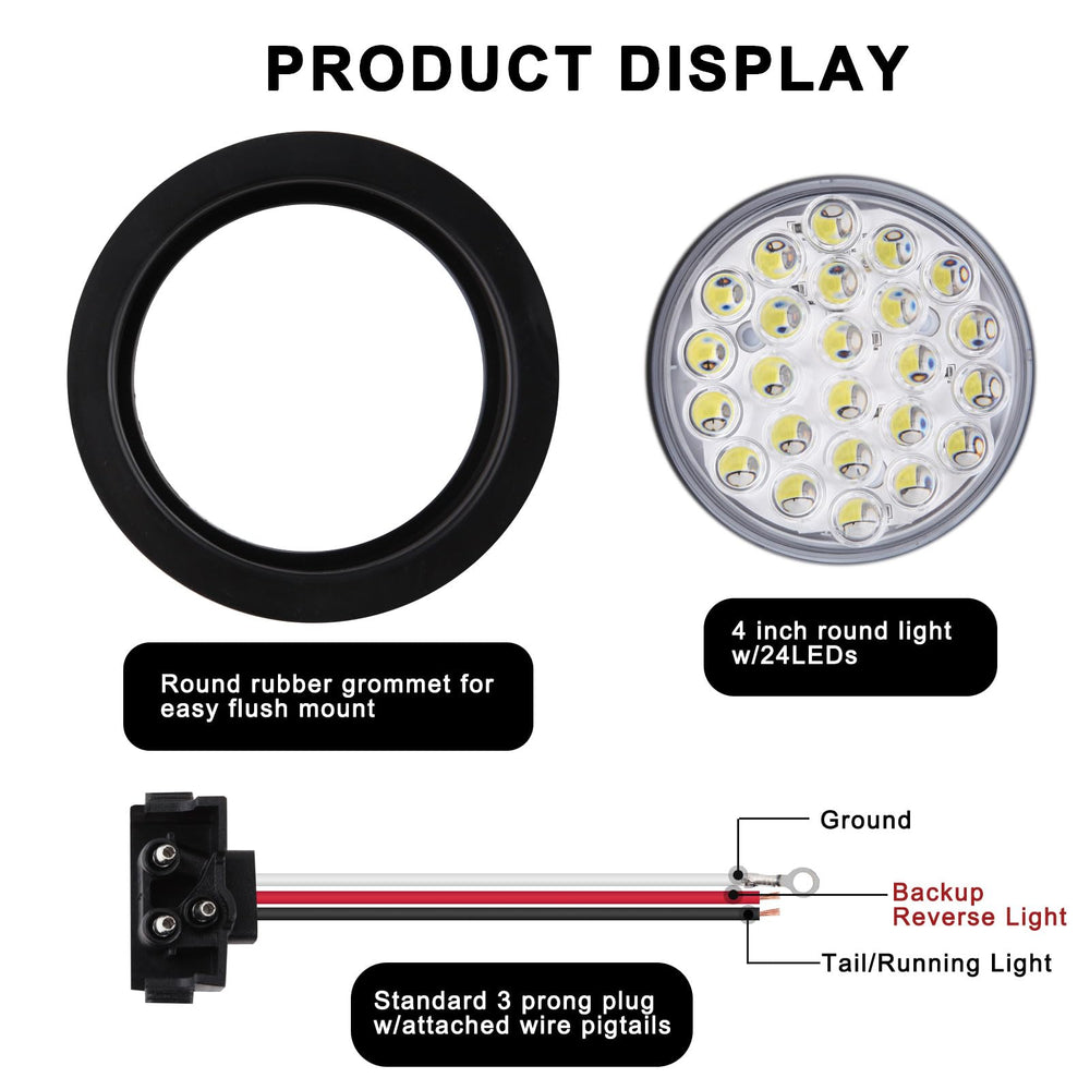 Partswcgg white reverse light in use shows bright backup illumination benefit