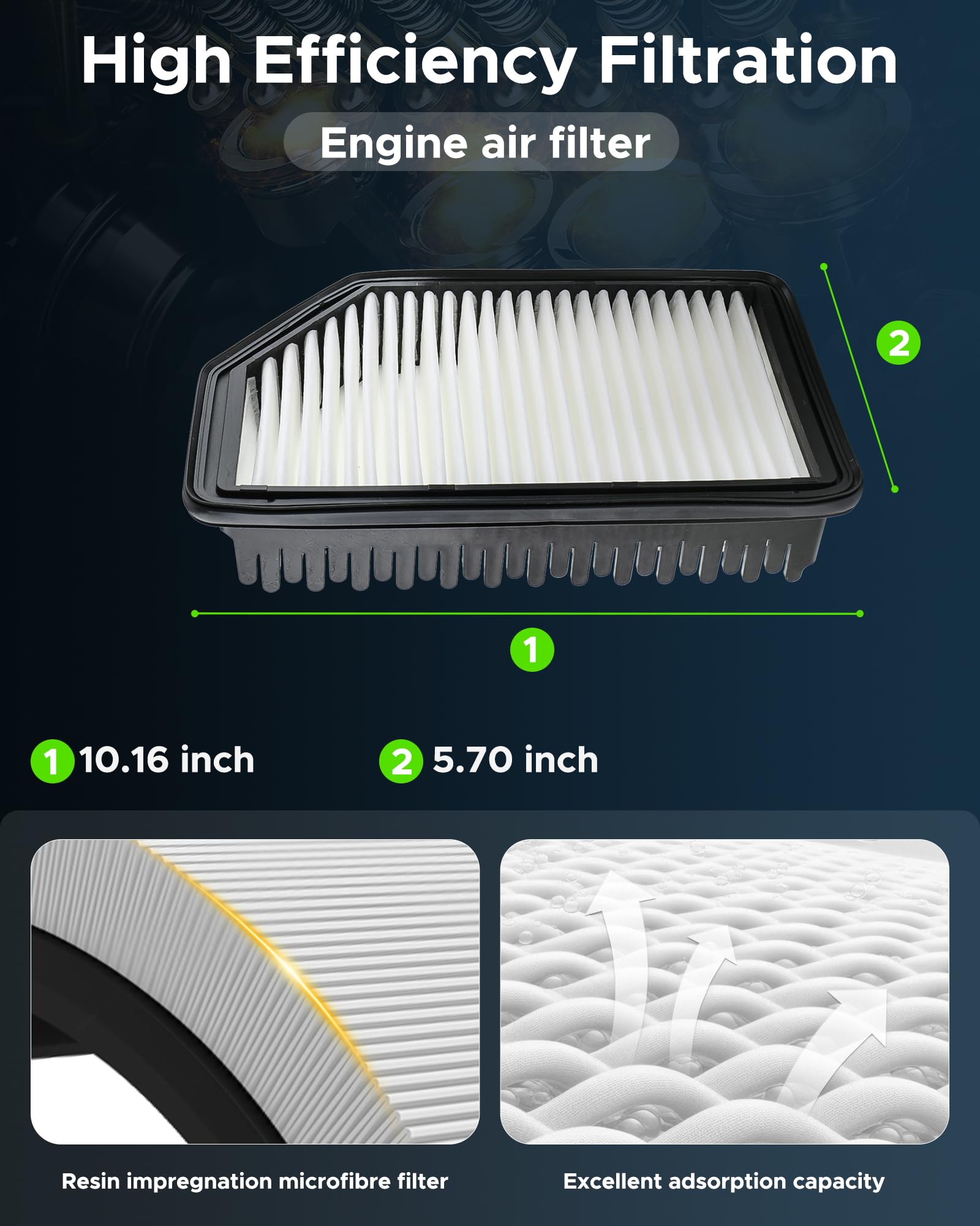 partszen engine filter seated in airbox showing secure fit and clean airflow