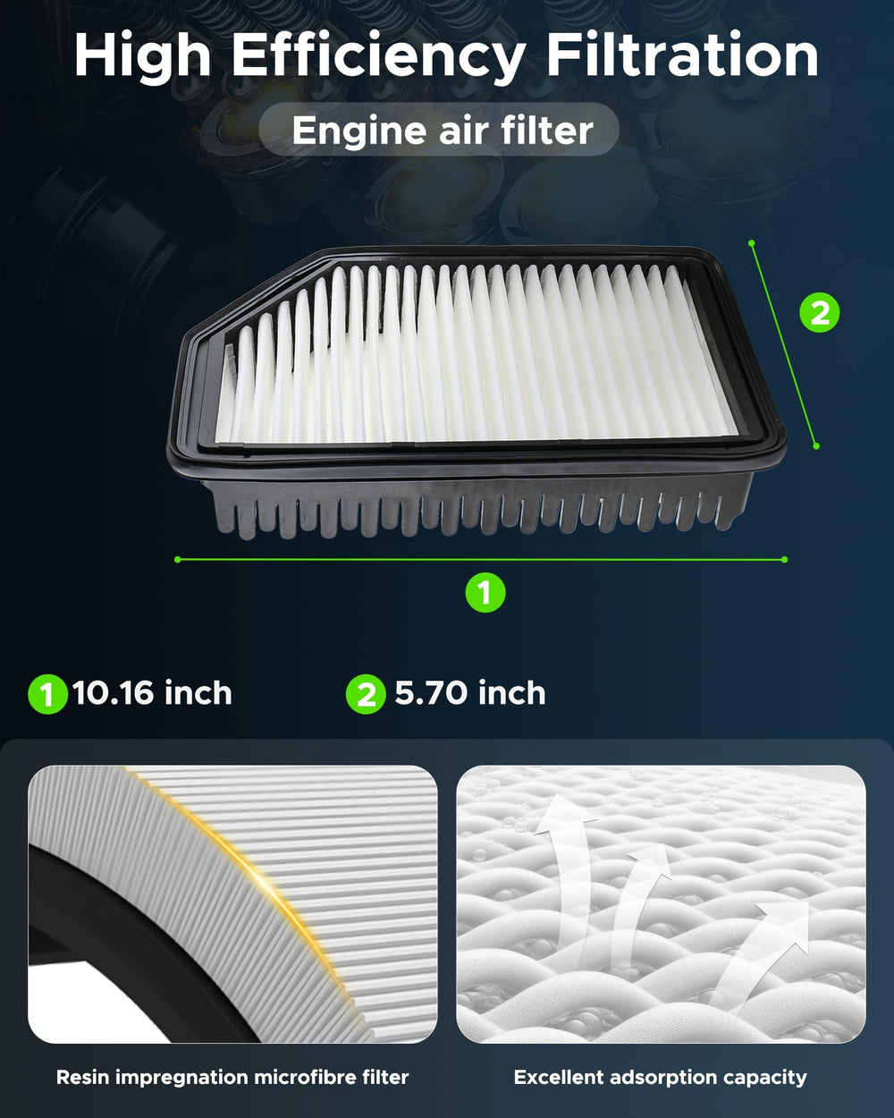 partszen engine filter seated in airbox showing secure fit and clean airflow