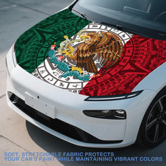 Pasksamtu hood cover fitted on truck adding vivid flag graphics and easy protection