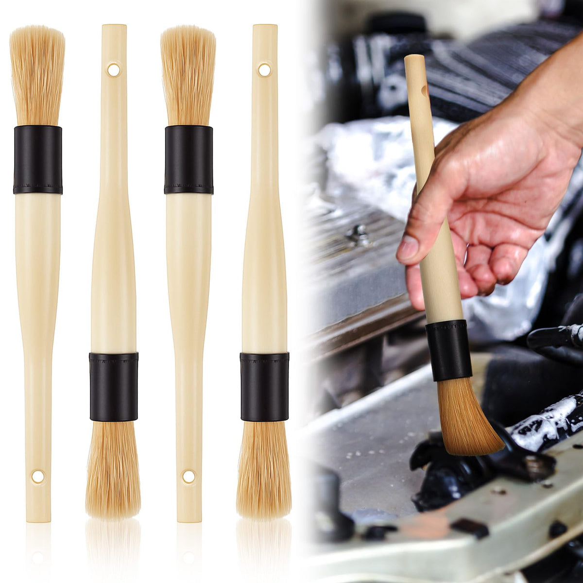Patelai front view of four brushes showing compact kit and immediate utility