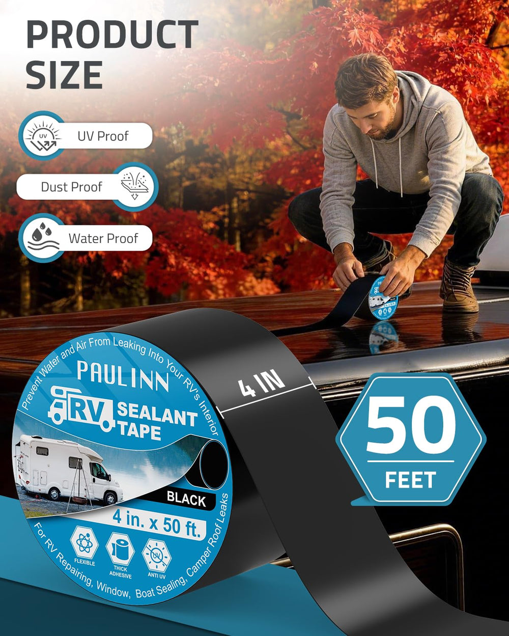PAULINN edge detail over vent flashing showing secure, flexible seal