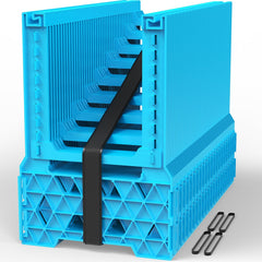 PAULINN front view of sewer hose support showing whole kit and quick setup benefit