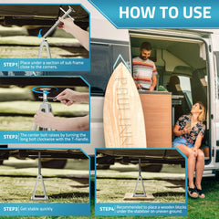 PAULINN jack installed on trailer frame improving steadiness and comfort