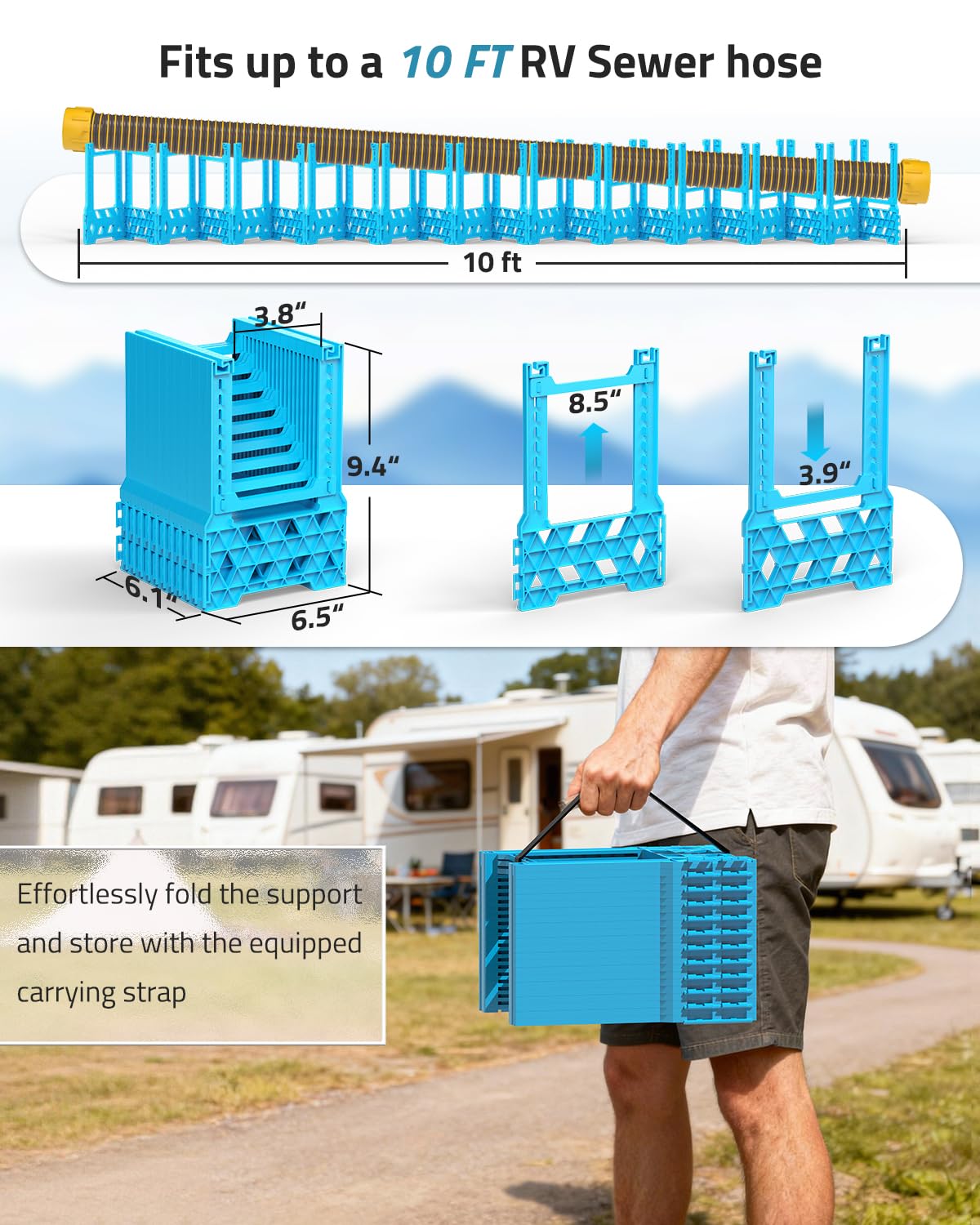 PAULINN beside a 10ft hose for clear size and compatibility