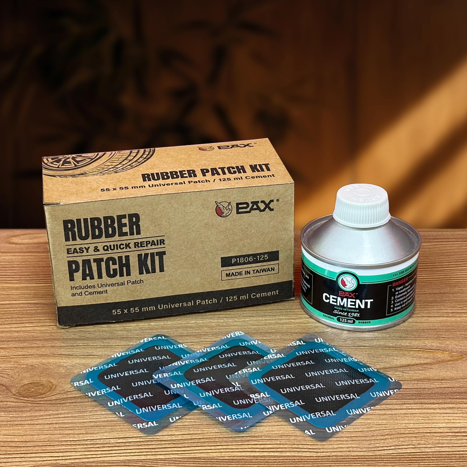 PAX comparing patch beside a ruler to show 55x55mm size and coverage
