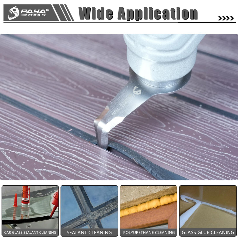 PAYA TOOLS cleaned window frame after sealant removal demonstrating neat results