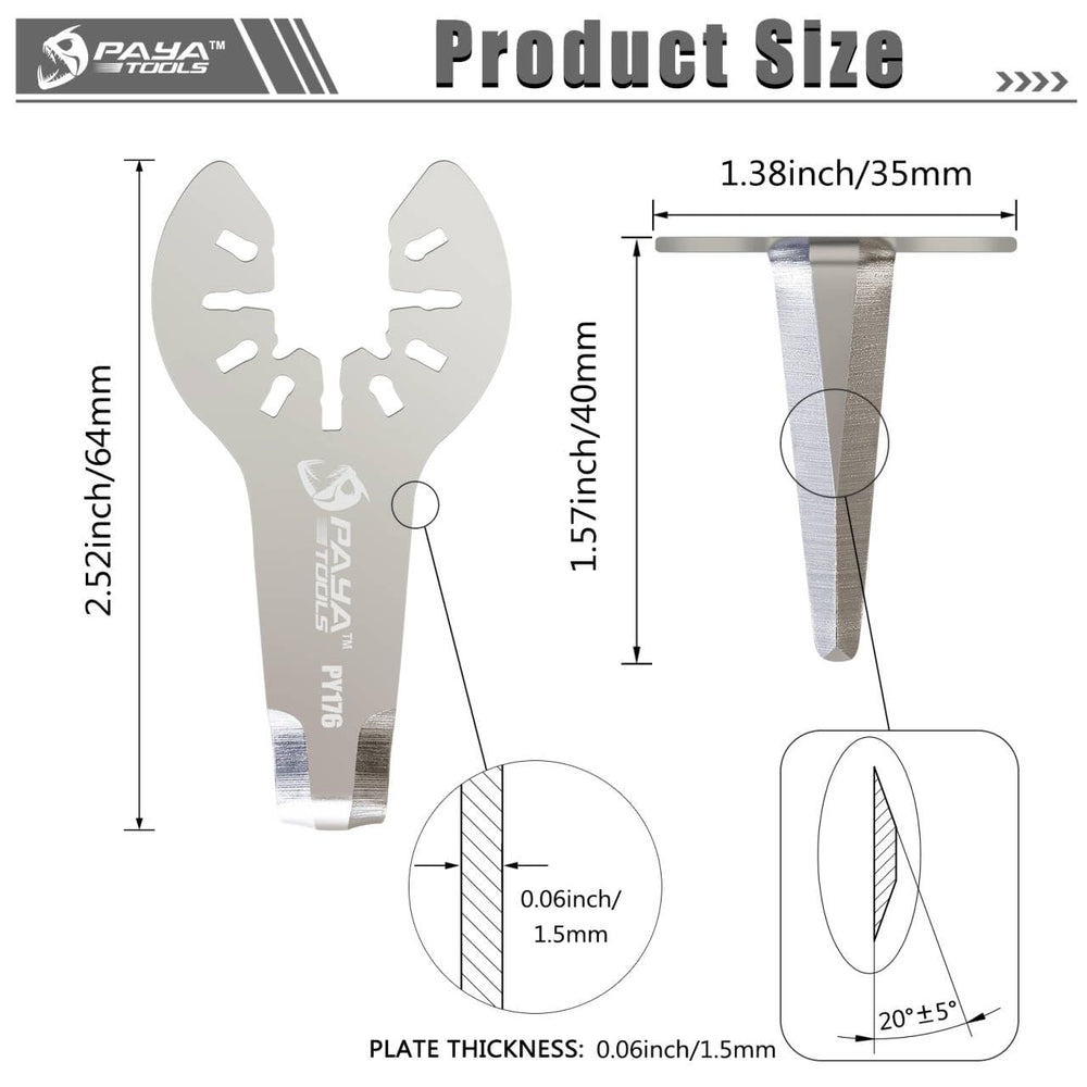 PAYA TOOLS L-shaped profile close-up demonstrating better access in tight spaces