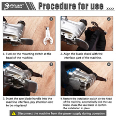 PAYA TOOLS mounted on an oscillating multitool for quick-release compatibility