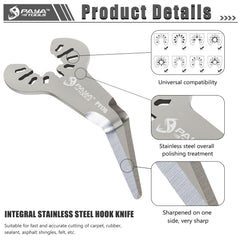 PAYA TOOLS stainless steel edge detail showing extra-sharp cutting for clean removal