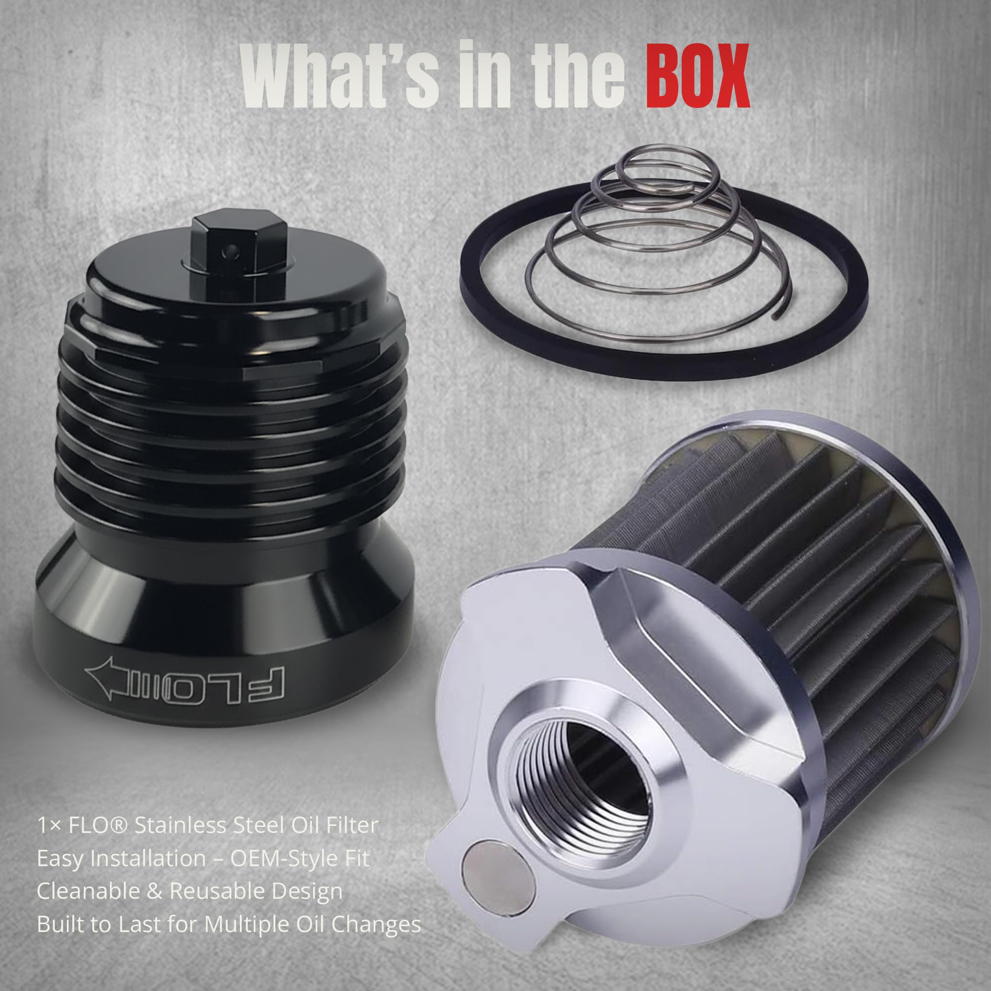 PC Racing FLO magnetic prefilter detail capturing metal particles to protect engine components