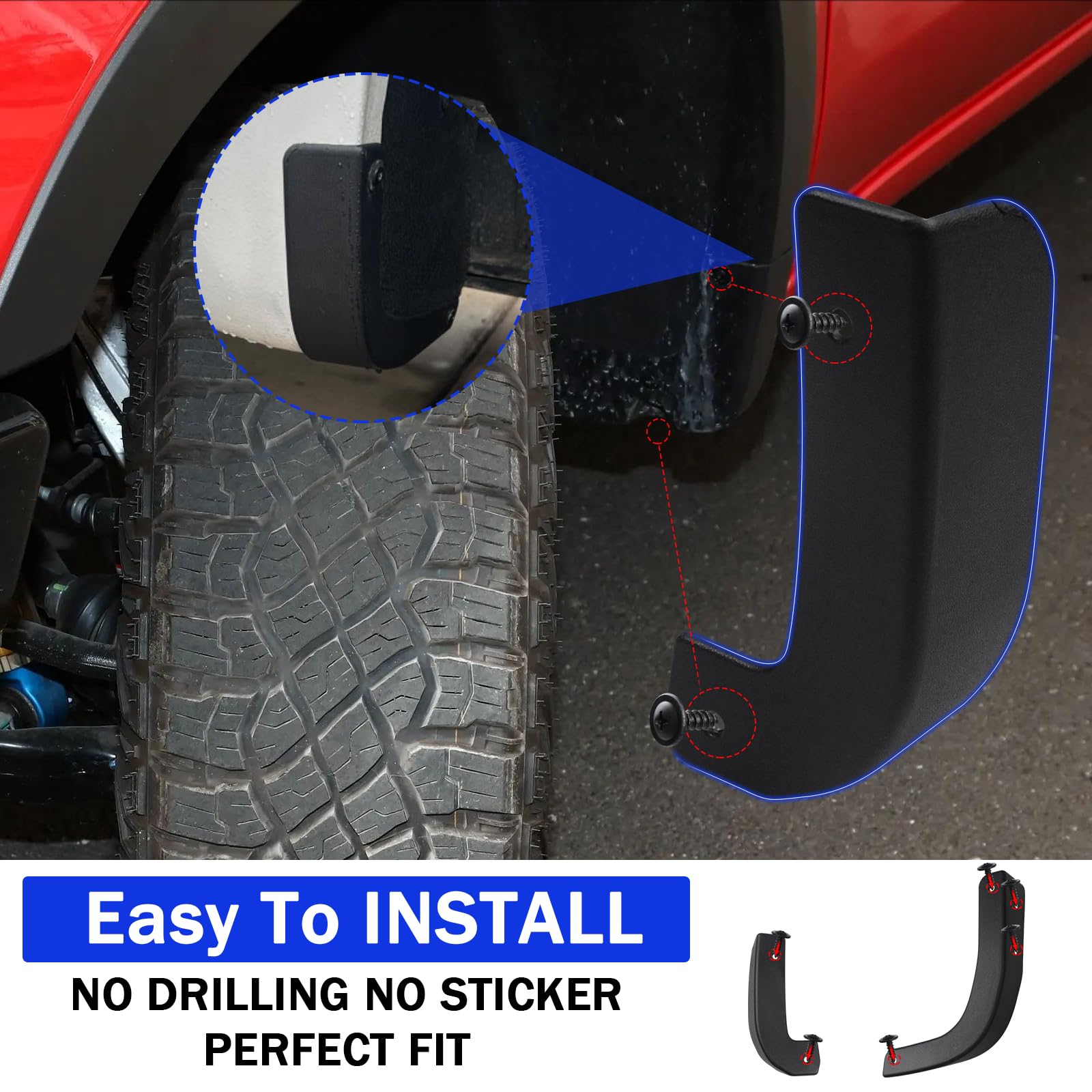 PELEUS delete kit beside oversized tire showing increased tire clearance