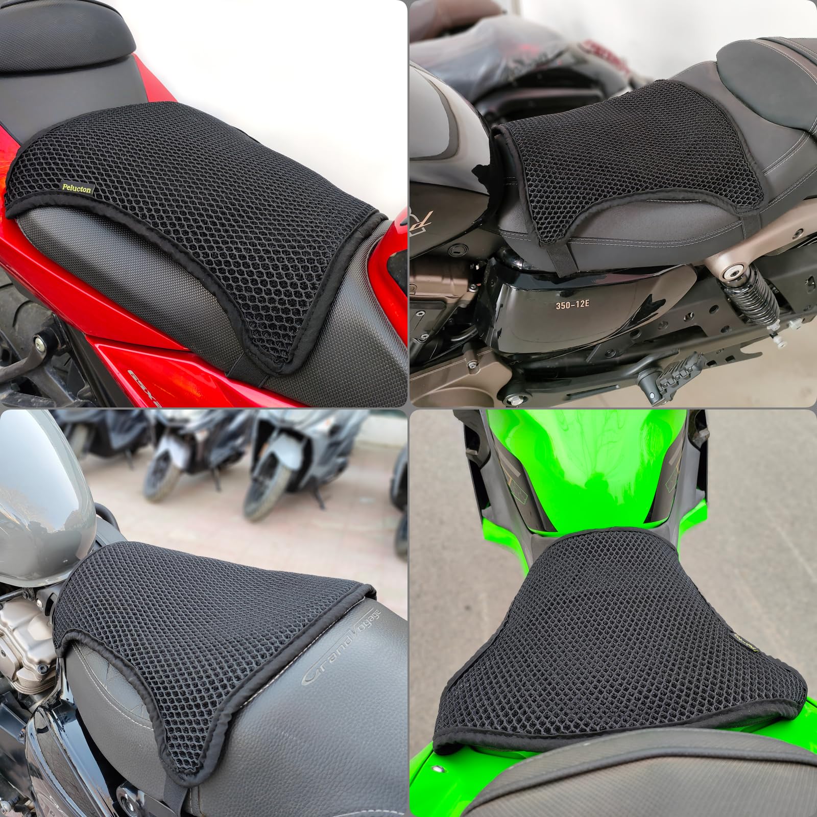 Pelucton underside with anti-slip particles for secure stability