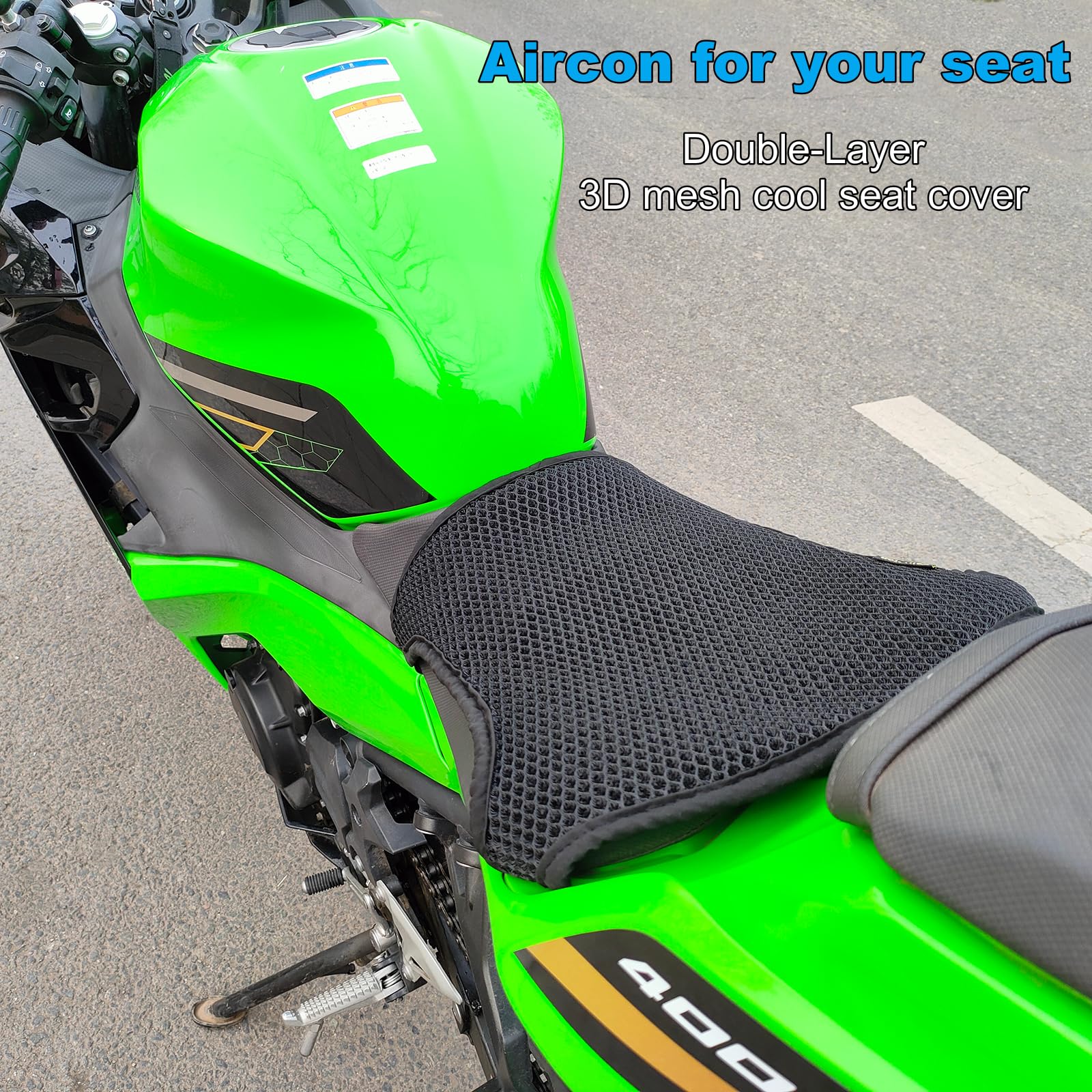 Pelucton side profile on motorcycle seat offering added cushioning