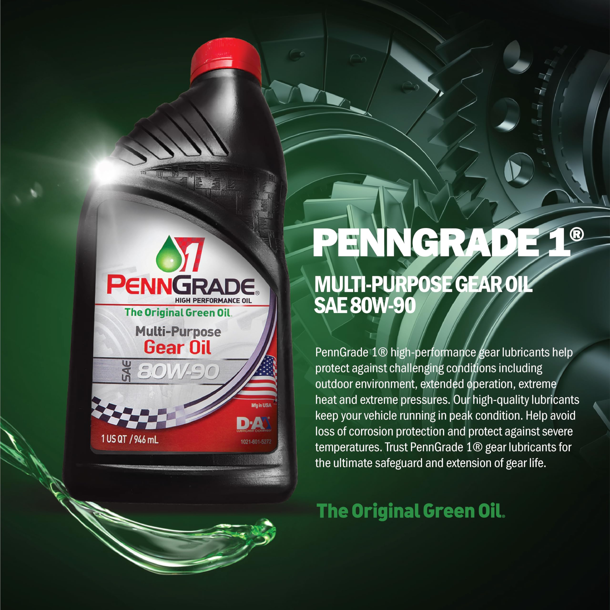 PENN GRADE1 bottle side angle highlighting packaging and easy-grip design