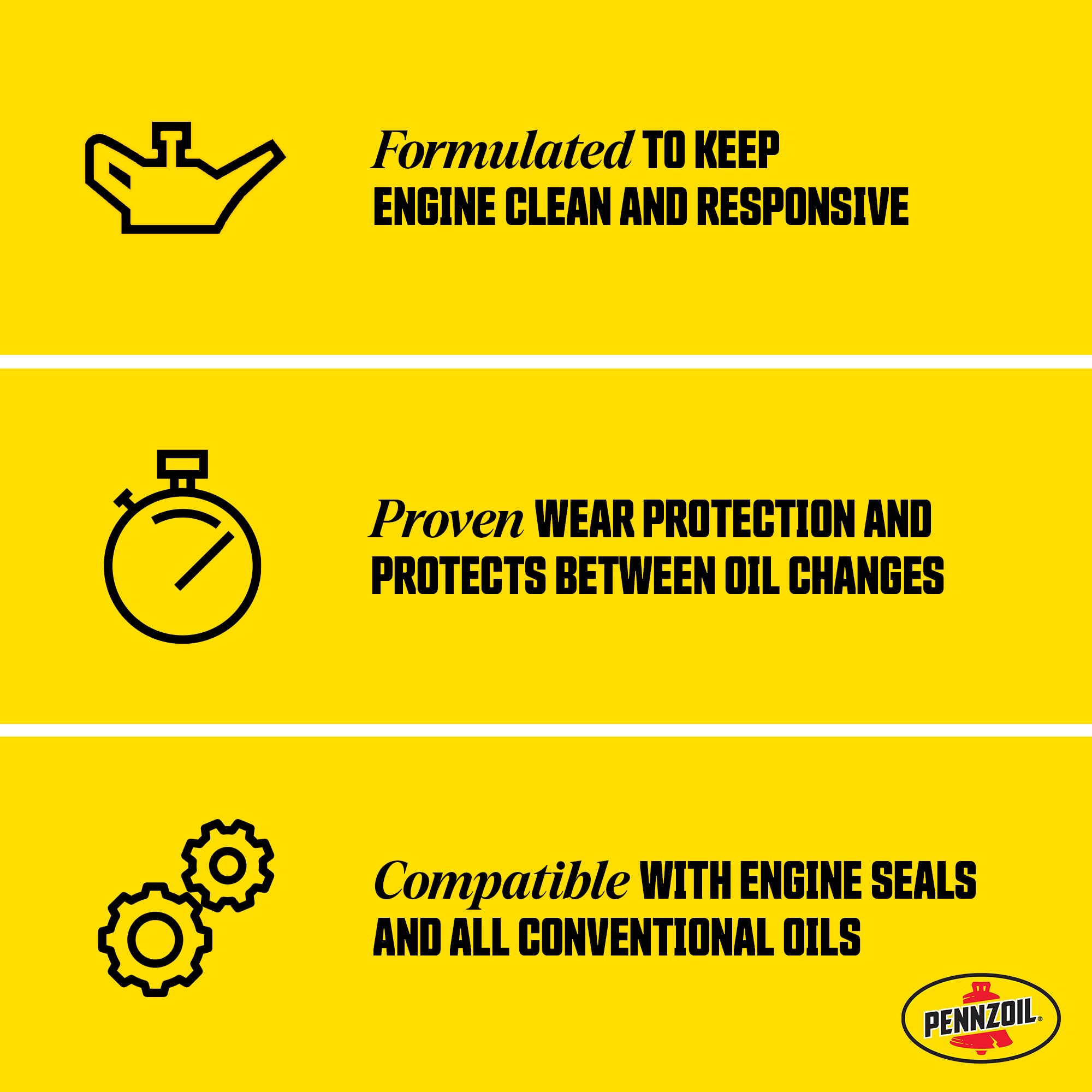 Pennzoil being poured into engine oil fill opening demonstrating smooth pouring and convenience