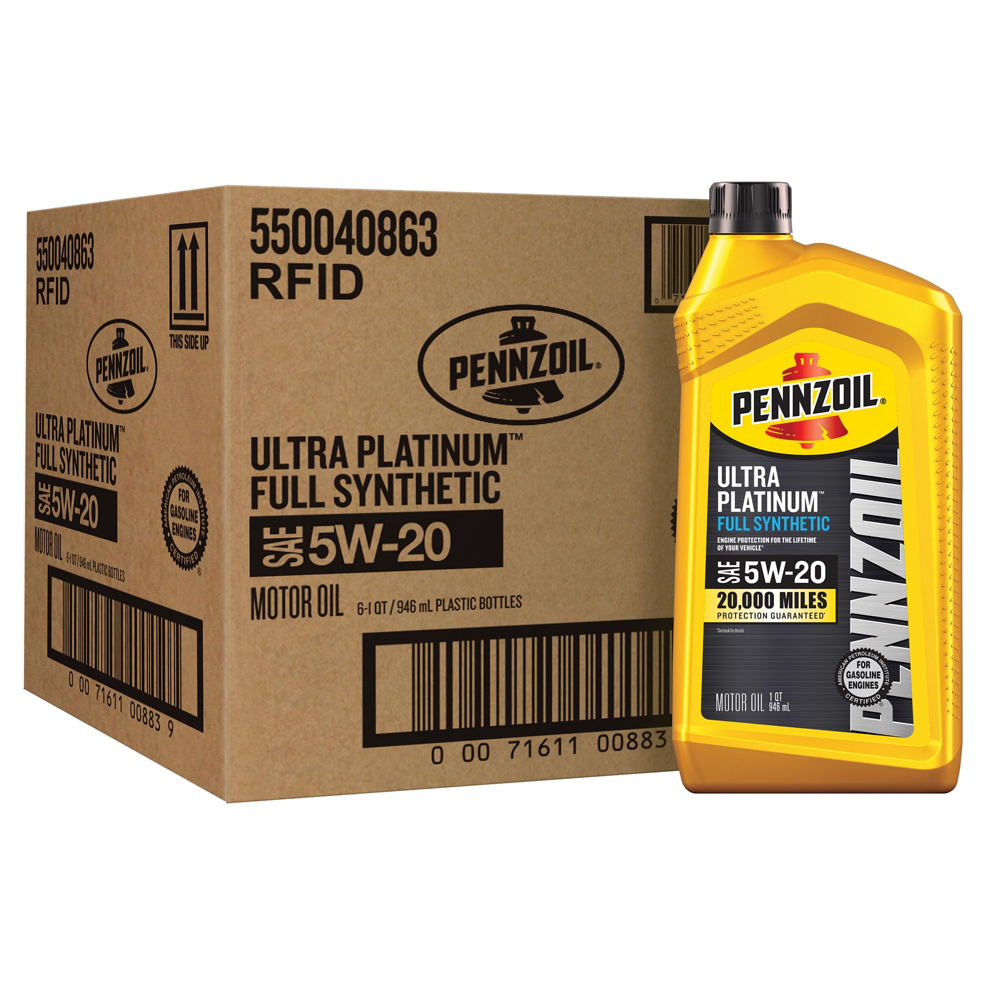 Pennzoil Ultra Platinum front bottle showing packaging and protection benefit