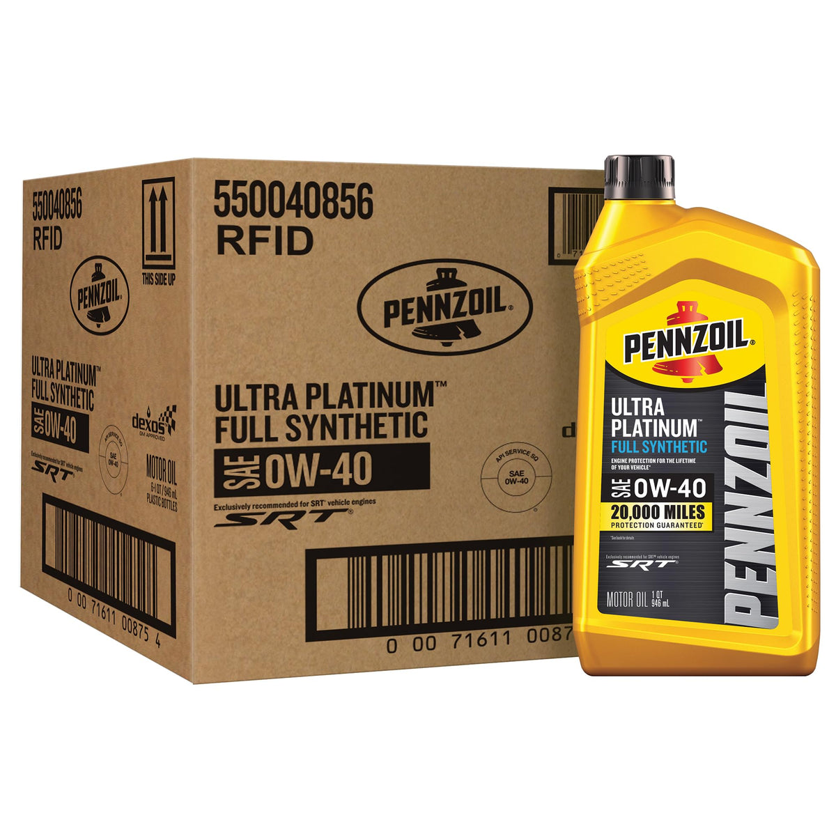 Pennzoil Ultra Platinum bottle front view showing performance branding and protection