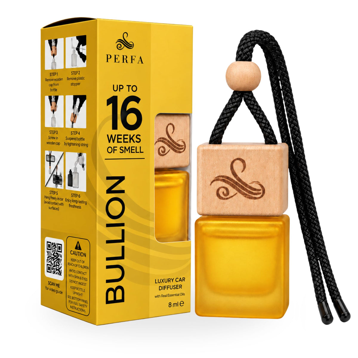 Perfa front packaging showing bold car perfume and premium look