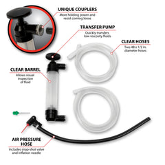 Performance Tool clear barrel close-up showing visible fluid monitoring