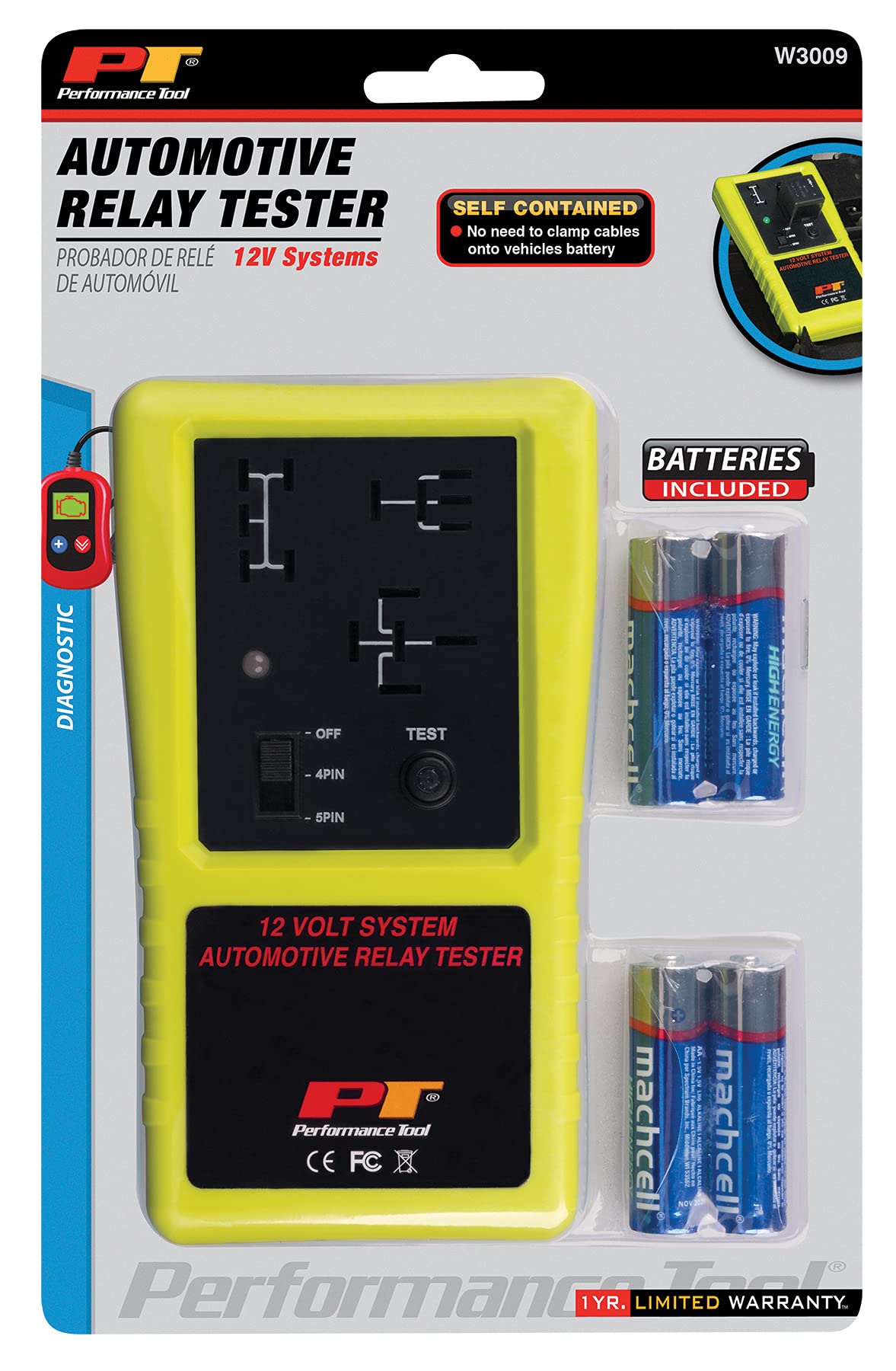 Performance Tool packaging with included AA batteries ready for immediate testing