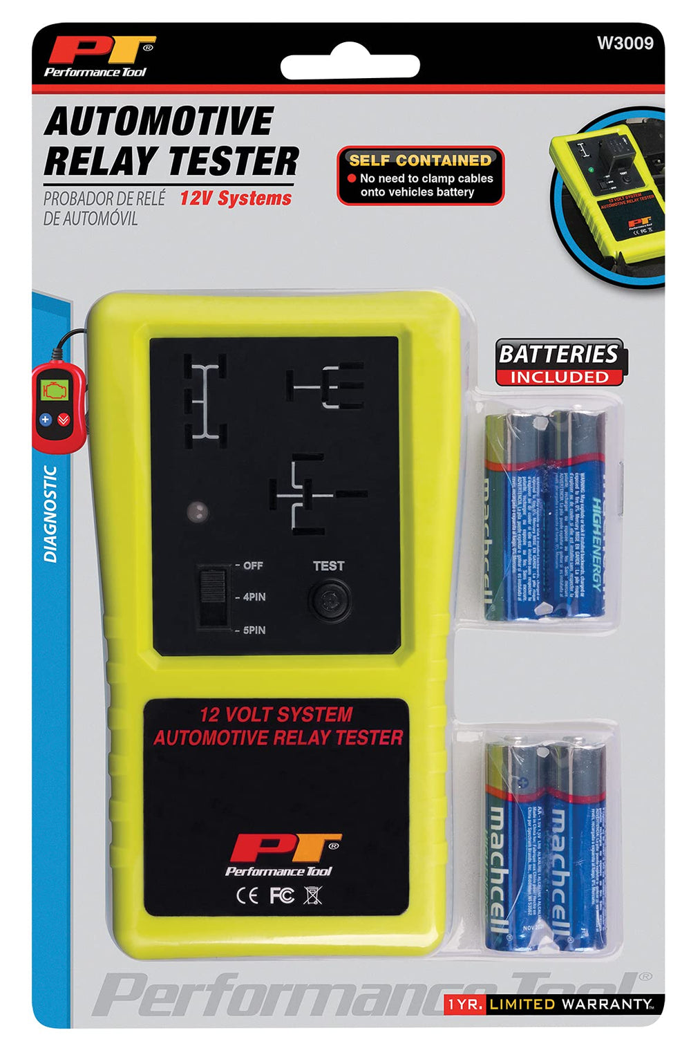 Performance Tool packaging with included AA batteries ready for immediate testing