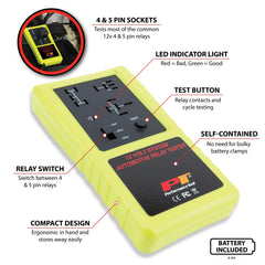 Performance Tool brand close-up of relay socket showing secure fit and easy insertion